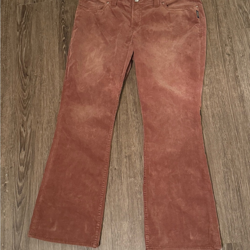 Rust Corduroy Flare Pants